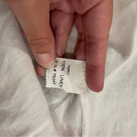 BELLAMBRA Women Large Linen Top Tunic White Balloon Sleeve Made in Italy Coastal - Picture 7 of 10